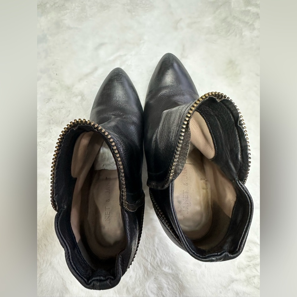 Black Leather Ankle Boots - Picture 13 of 14
